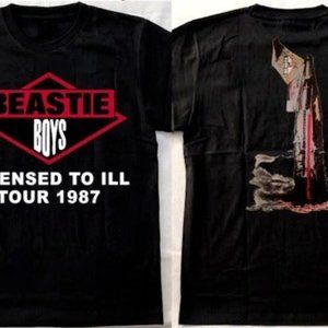Vintage 1987 Beastie Boys Licensed To Ill Tour Black Tshirt 2 Sided